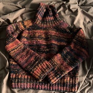 Aritzia babaton colorful chunky knit turtleneck sweater. Size M.